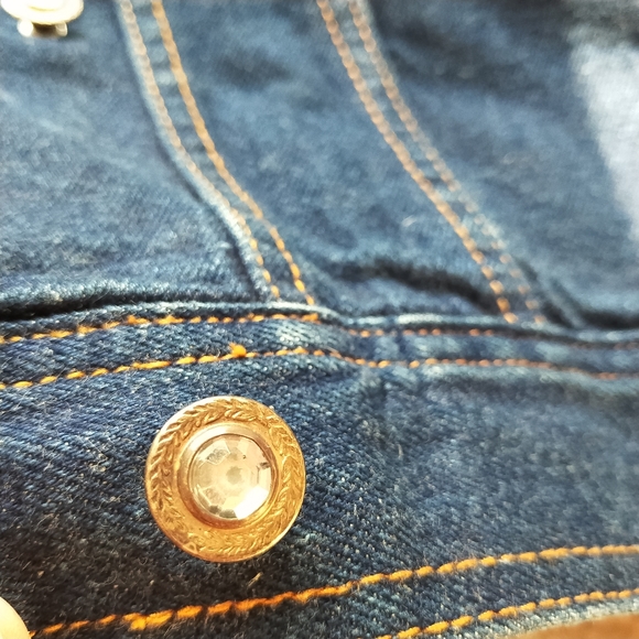 Store Close Mid Of Nov!!💎Gorgeous Vintage Unisex Shiny Bead DenimJacket💎 - Picture 6 of 13